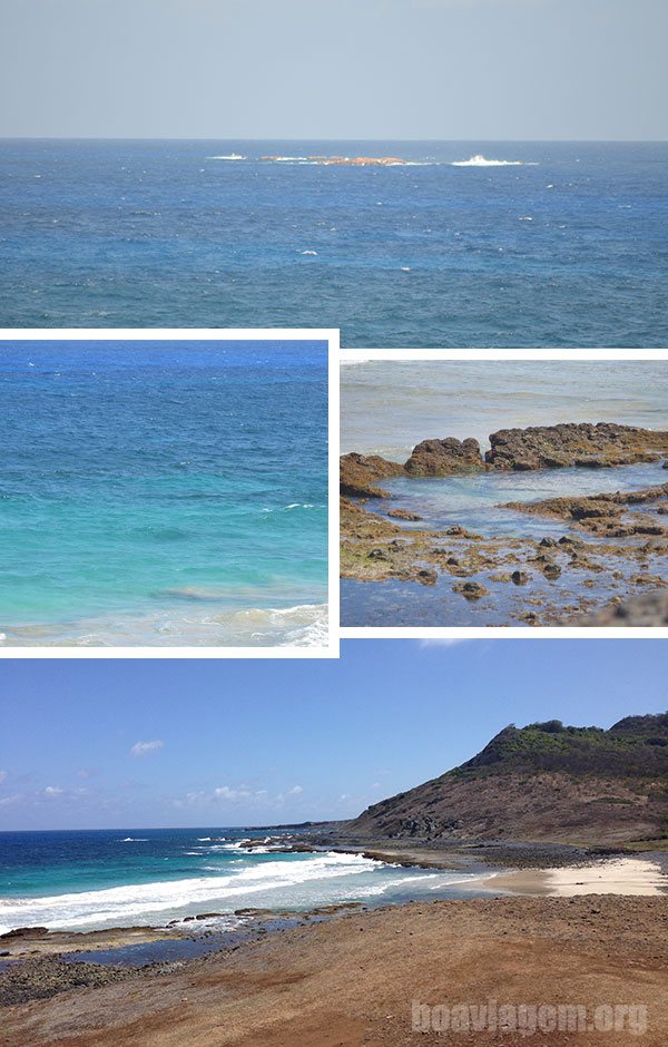 A vista das Pedras Secas e a Praia da Caieira