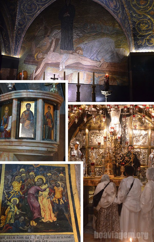 Altar da Crucificação na Basílica do Santo Sepulcro em Jerusalém