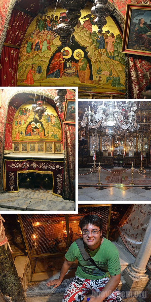 No interior da Igreja da Natividade - lugar onde Jesus nasceu