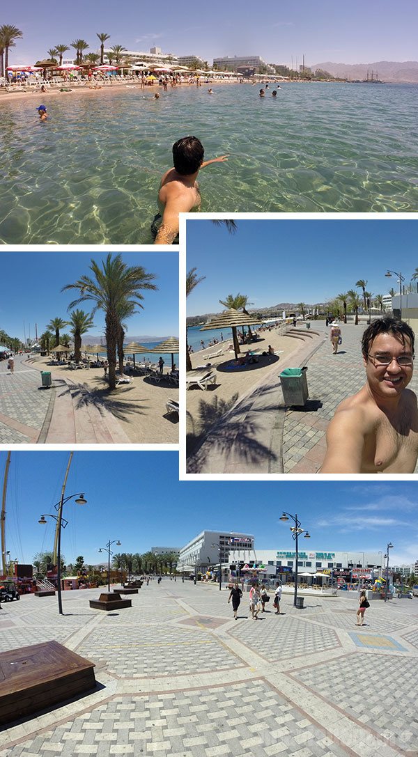 Passeando próximo às praias do Mar Vermelho em Israel