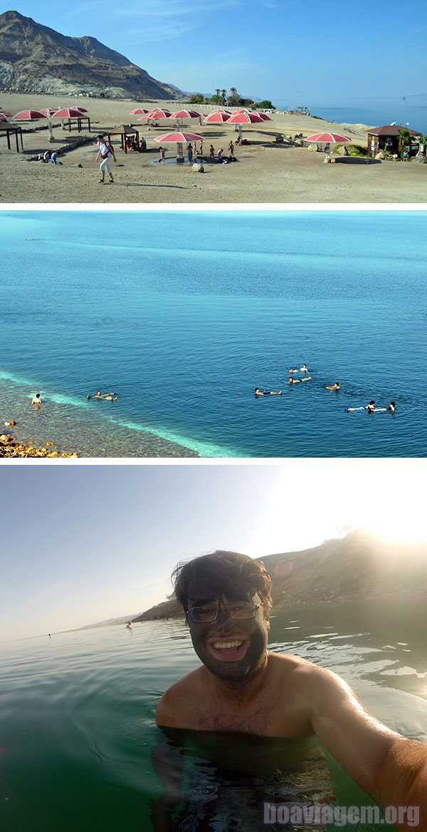 Praia no Mar Morto em Israel
