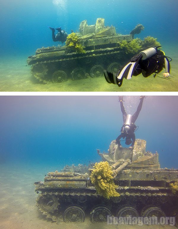 Tanque de guerra naufragado na Jordânia