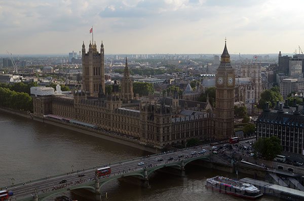 A vista do Big Ben desde a London Eye