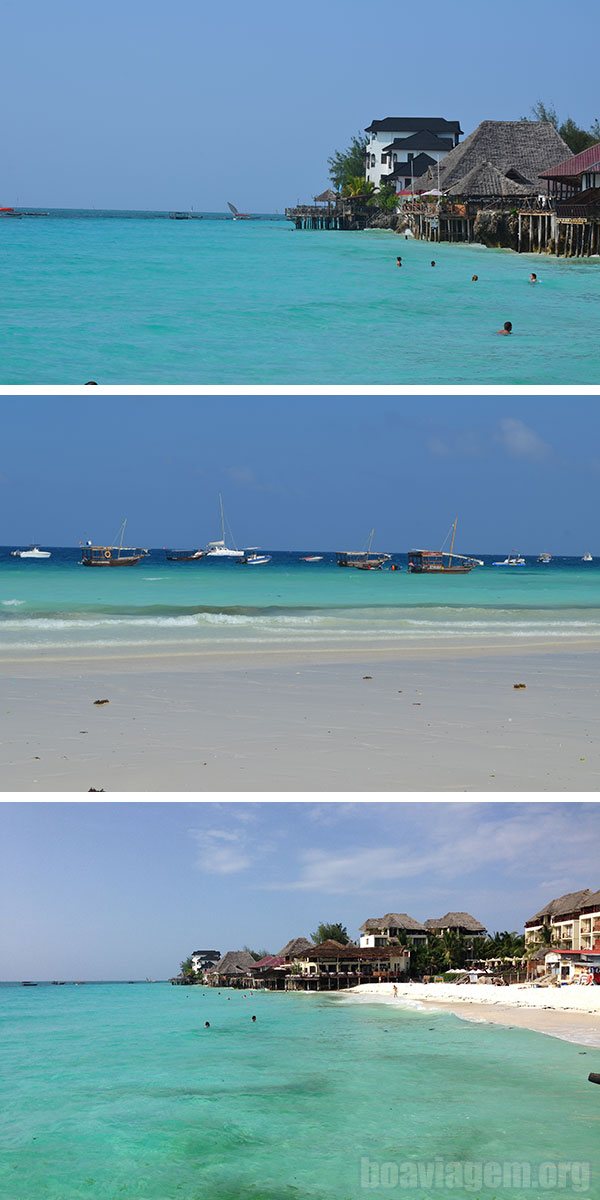 Vista sensacional das praias de Nungwi na nossa saída para Mnemba