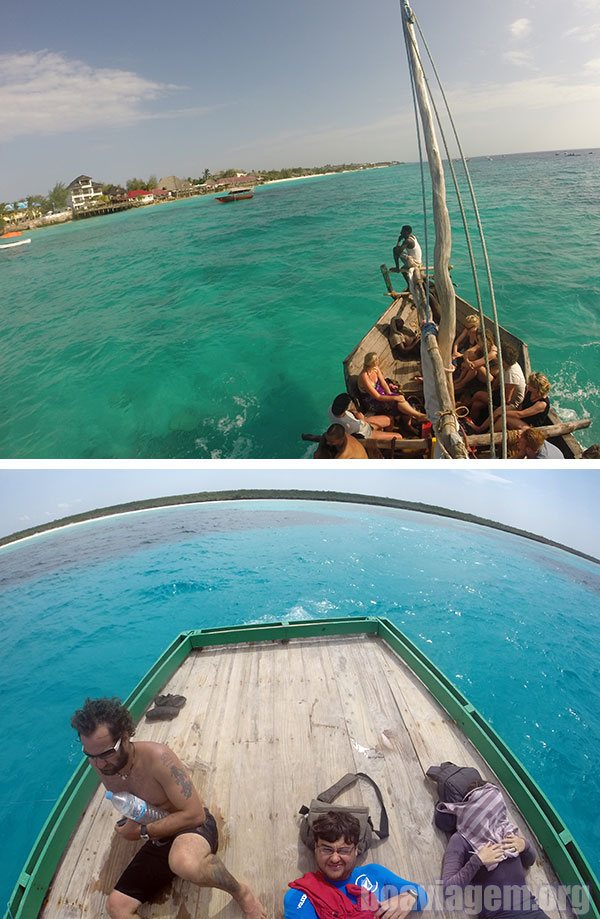 Passeio de barco até Mnemba - muito longo e demorado via Nungwi