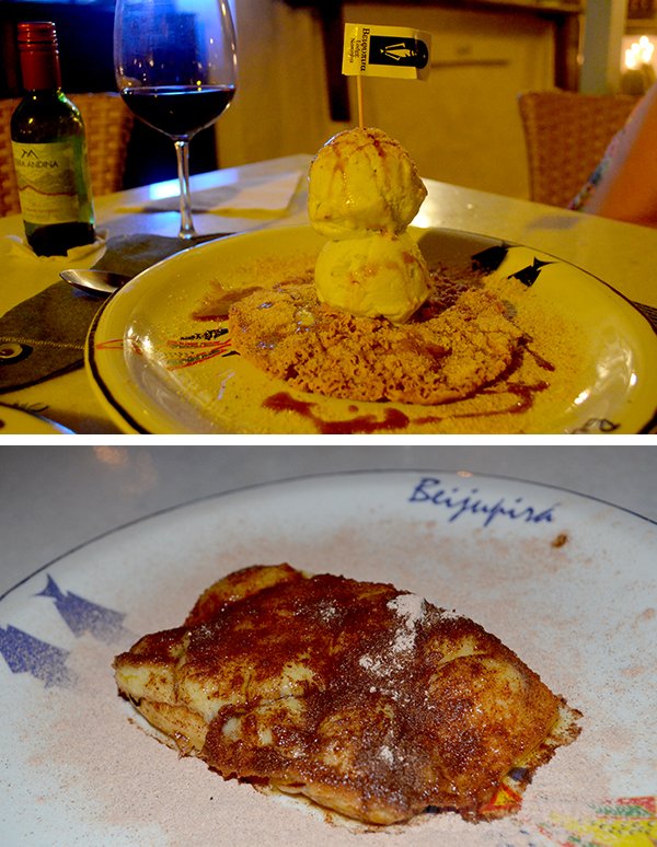 Sobremesas típicas do Restaurante Beijupirá