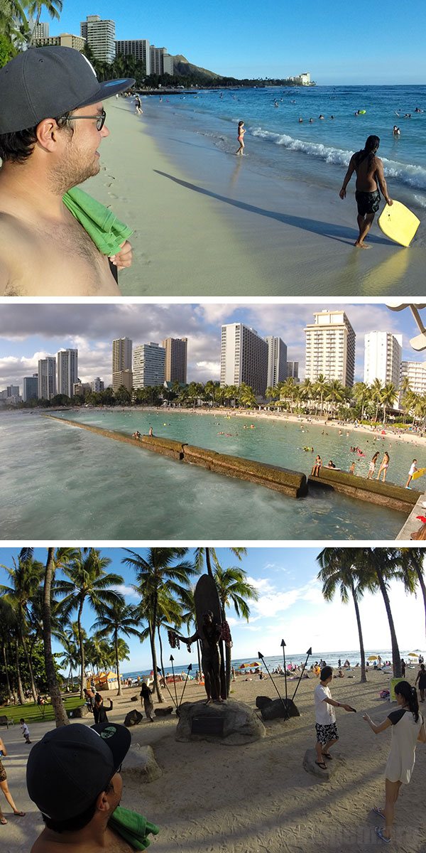 De volta a Waikiki para desfrutar mais um final de dia
