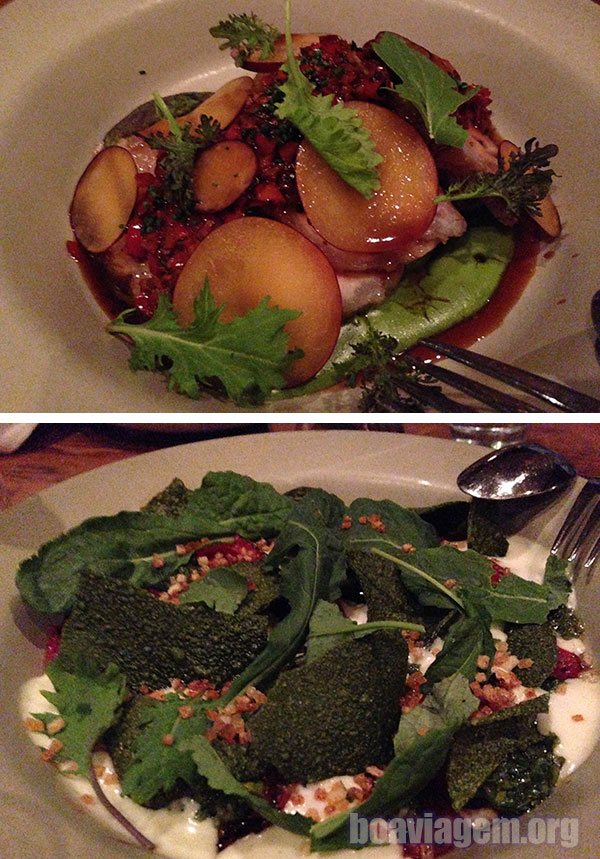 Algumas das espetaculares saladas do restaurante Foreign Cinema