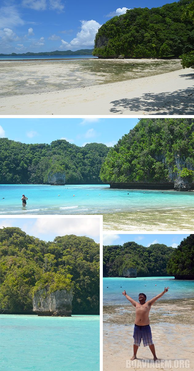 Praia paradisíaca desfrutada entre um mergulho e outro