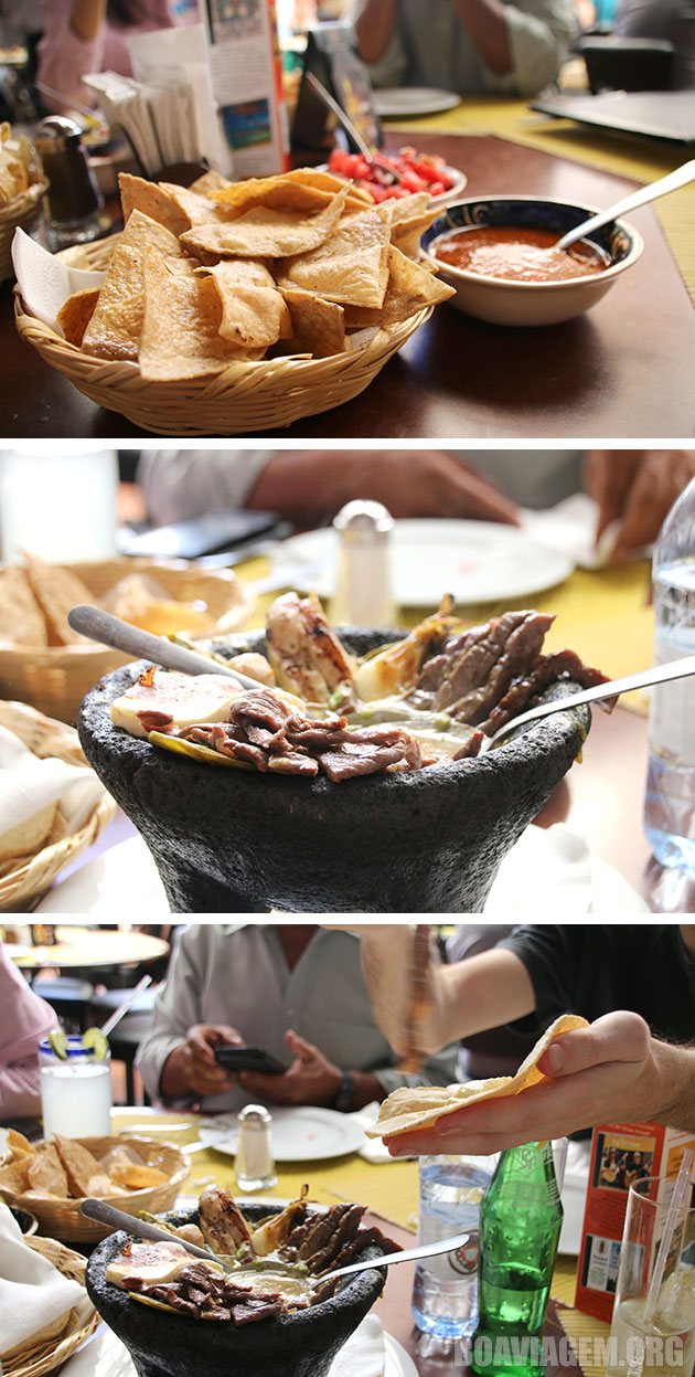 Tostaditas e Molcajete para abrir o apetite