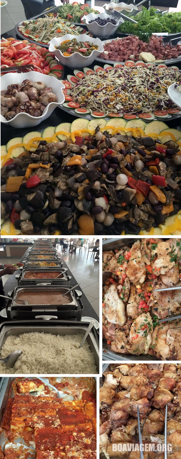 Variedade de pratos em almoço do Privé Riviera