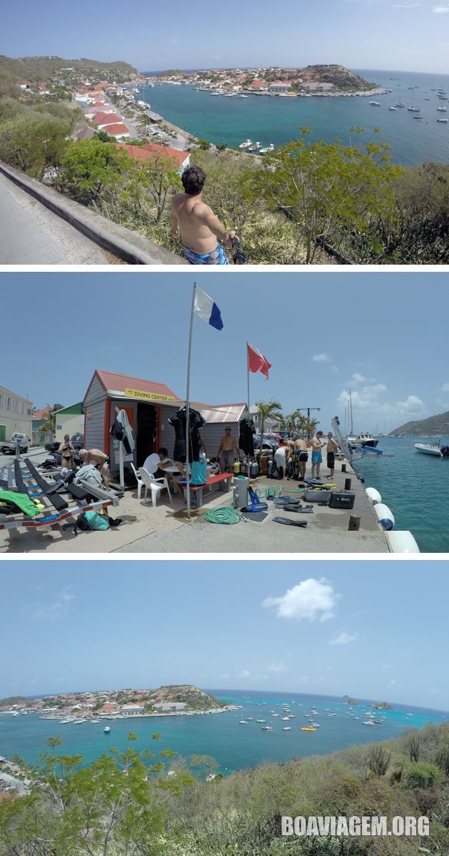 Vista geral do canal de entrada para o porto de Gustavia