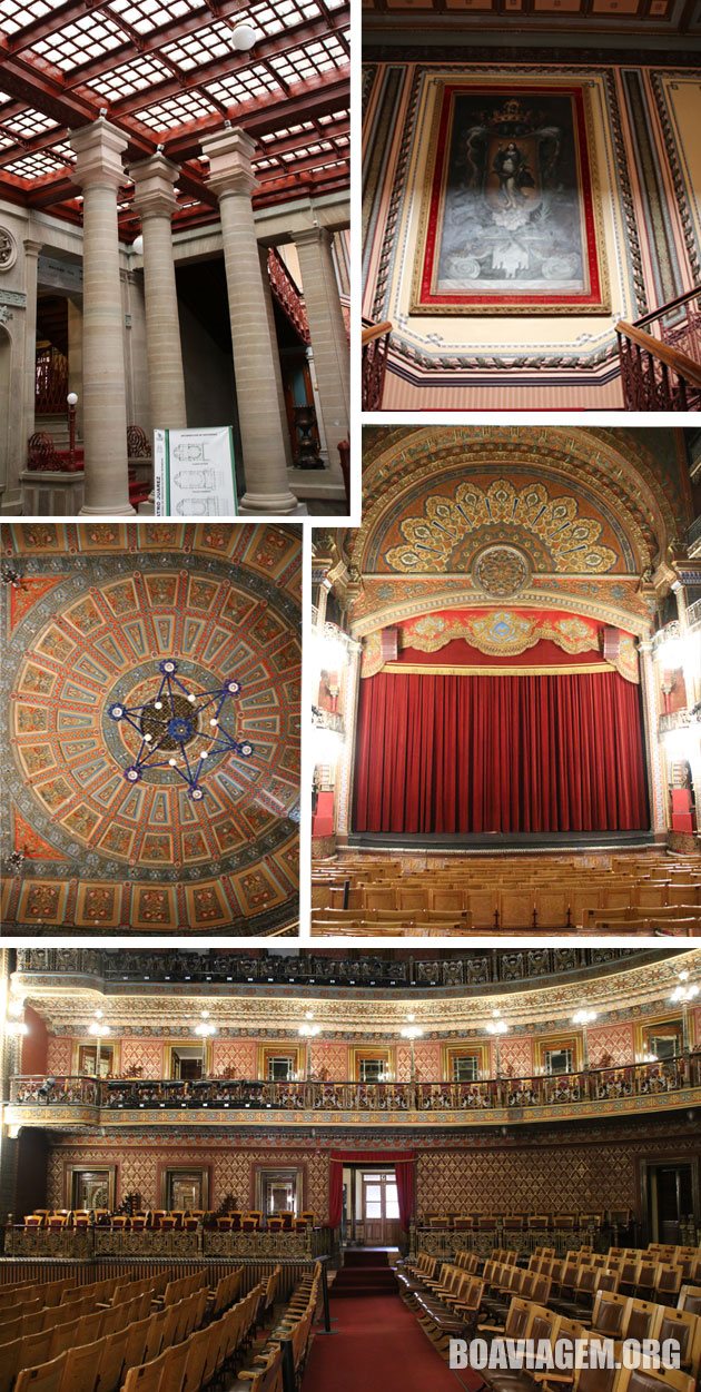 Belíssimo interior do Teatro Juarez em Guanajuato