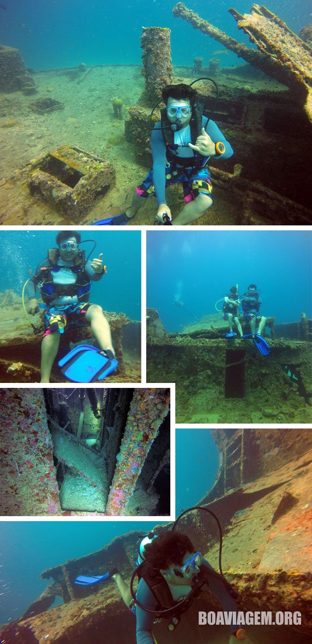 Mergulho em naufrágio no Caribe