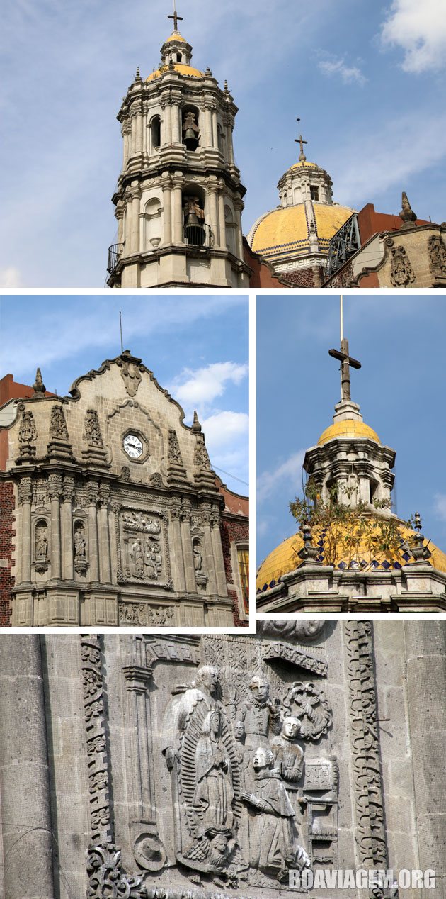 Detalhes na arquitetura da Igreja de Guadalupe - Cidade do México