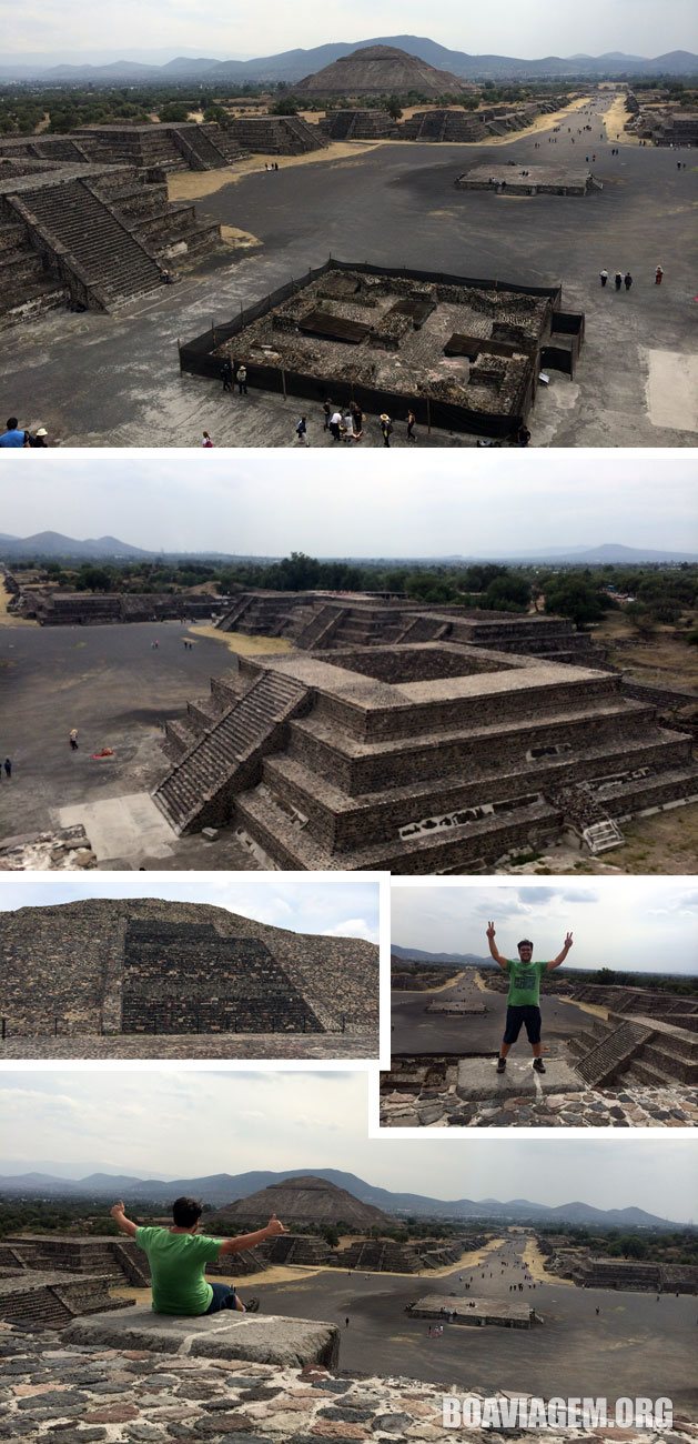 Teotihuacán - Vista da Calçada dos Mortos desde o topo da Pirâmide da Lua em Teotihuacan