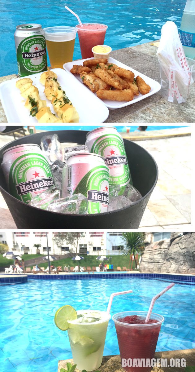 All Inclusive com cerveja, chopp e petiscos à beira das piscinas