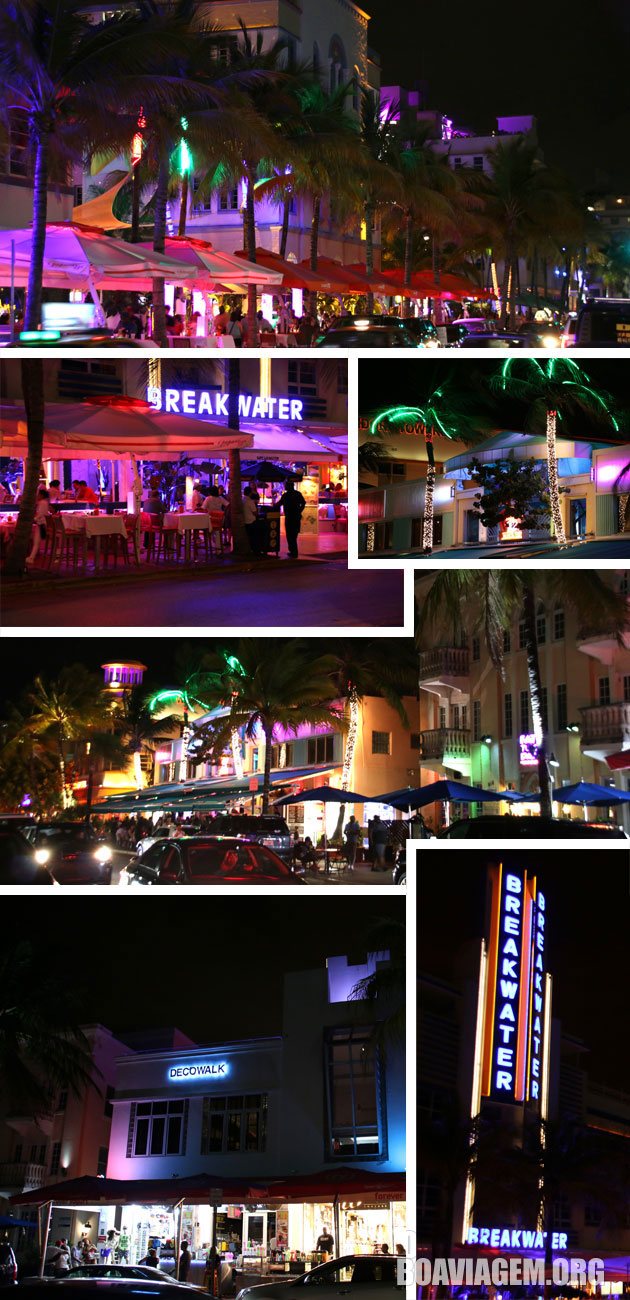 Ocean Drive durante a noite