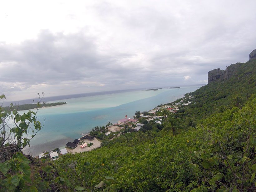 Vista de Maupiti na Polinésia