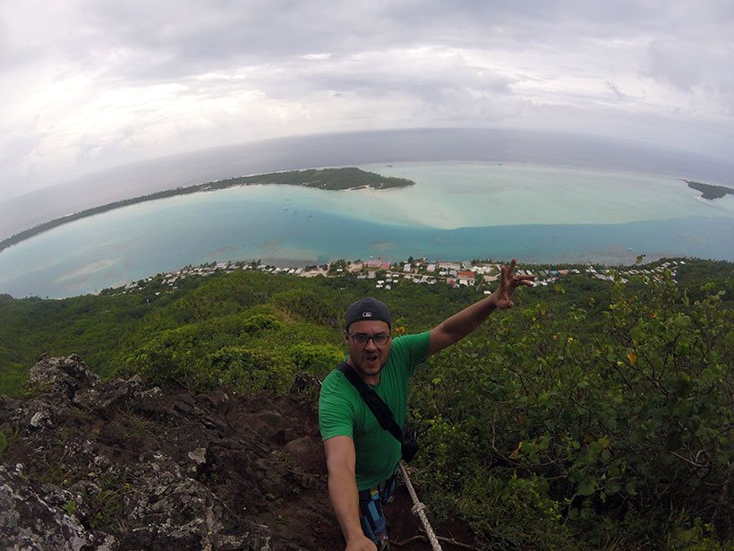 Corda em montanha da Polinésia - escalada