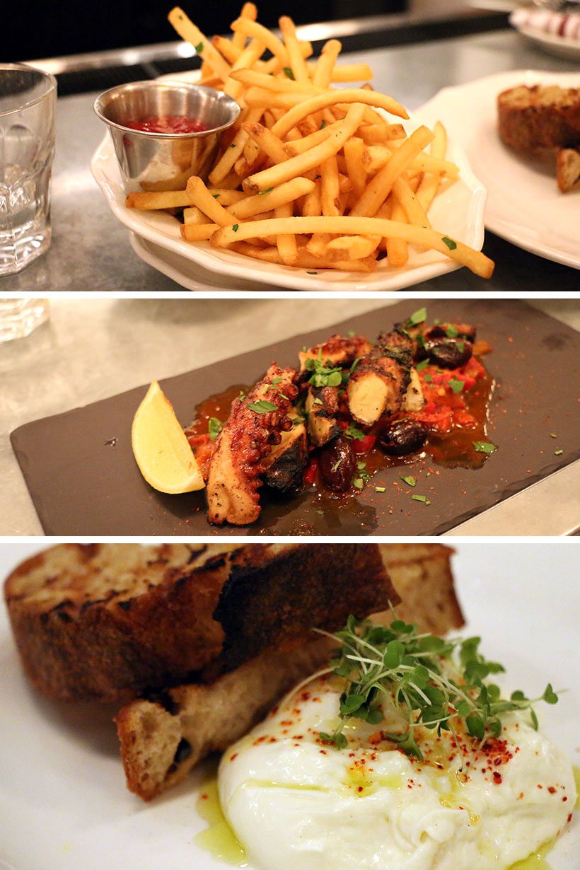 Alguns dos petiscos do 398 Brasserie