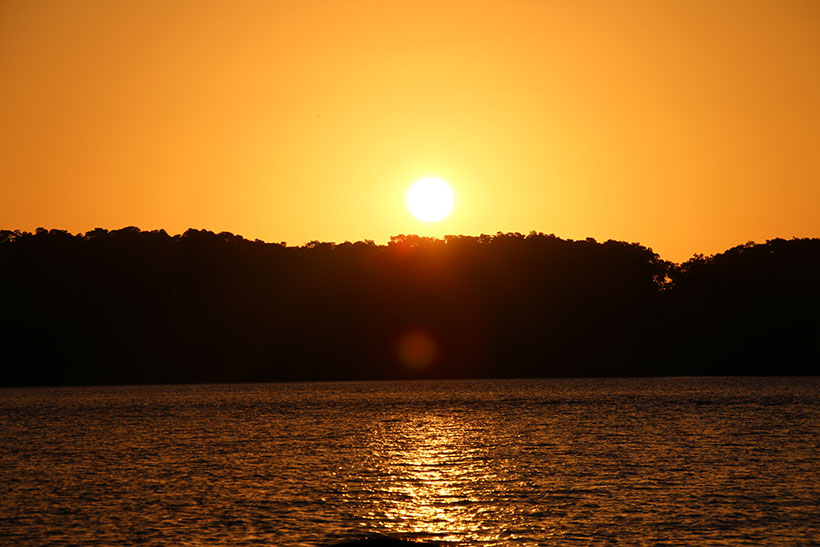 Pôr do sol em um dos maiores deltas do planeta