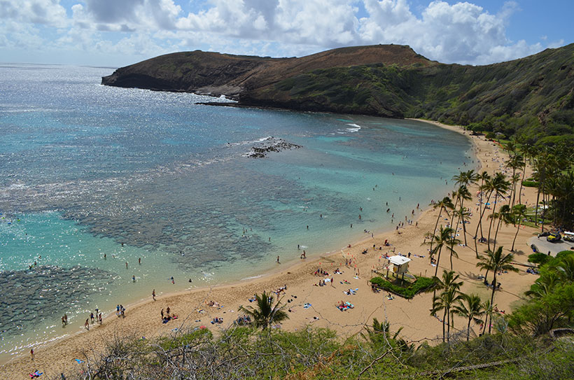 Baía de Hanauma, perfeita para praticar snorkel em Oahu