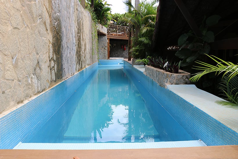 Piscina na academia do Spa Sombra e Água Fresca, na Praia de Pipa