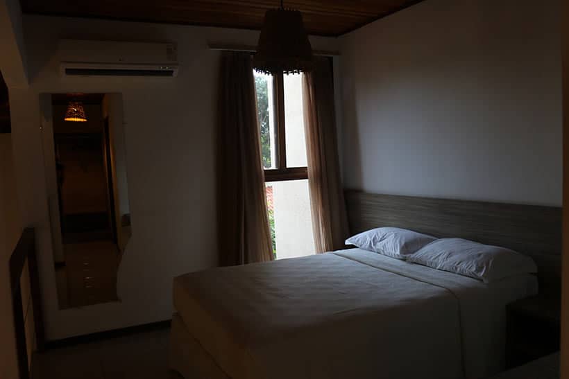 Quarto do casal no Bosque da Praia
