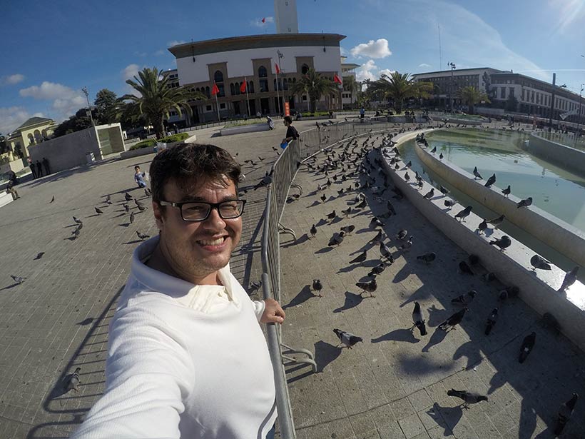 Praça no centro de Casablanca - Marrocos