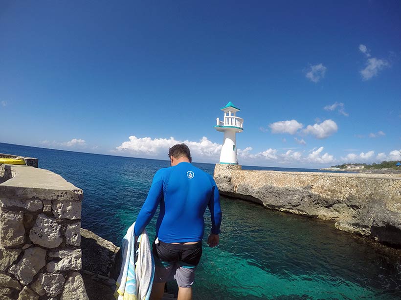 Saindo pra fazer um snorkel na minha piscina particular em Negril