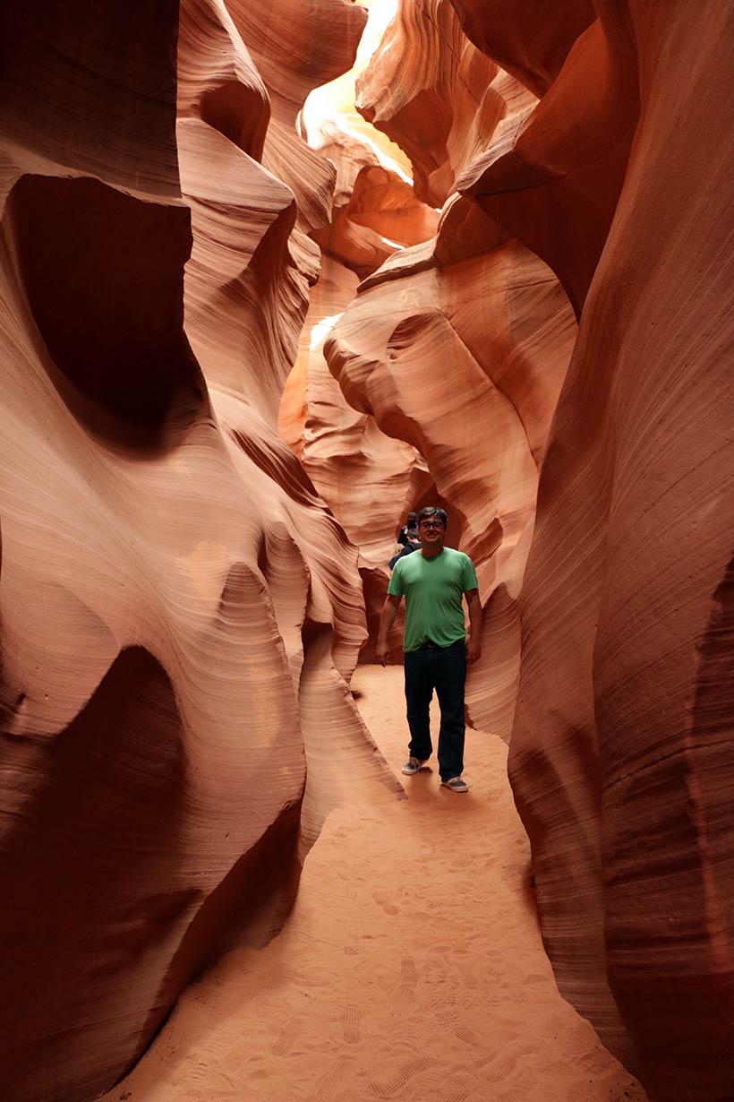 foto sozinho no Antelope Canyon