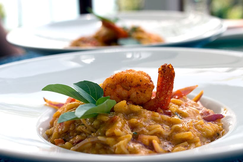risoto de camarões do restaurante O Pico