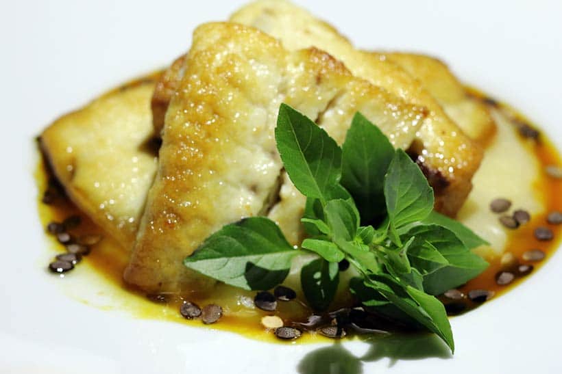 Beleza da composição do prato principal do nosso jantar no Restaurante O Pico