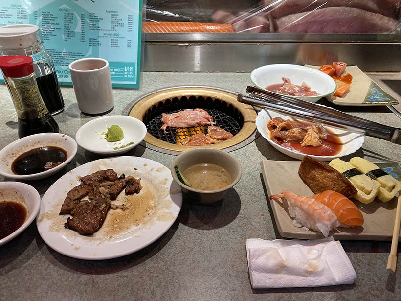 Finalizando os trabalhos no Shabusen sushi em Vancouver