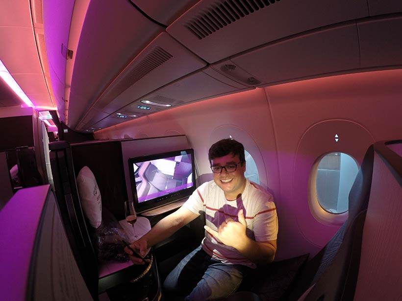 Classe Executiva da Qatar Airways, uma das melhores do mundo