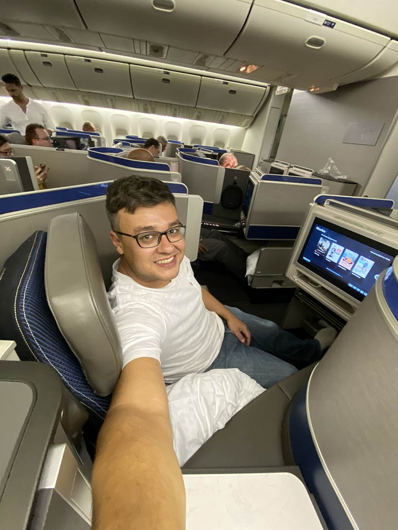 Voando com na classe executiva da United - Polaris