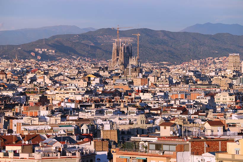 Vista incrível de Barcelona