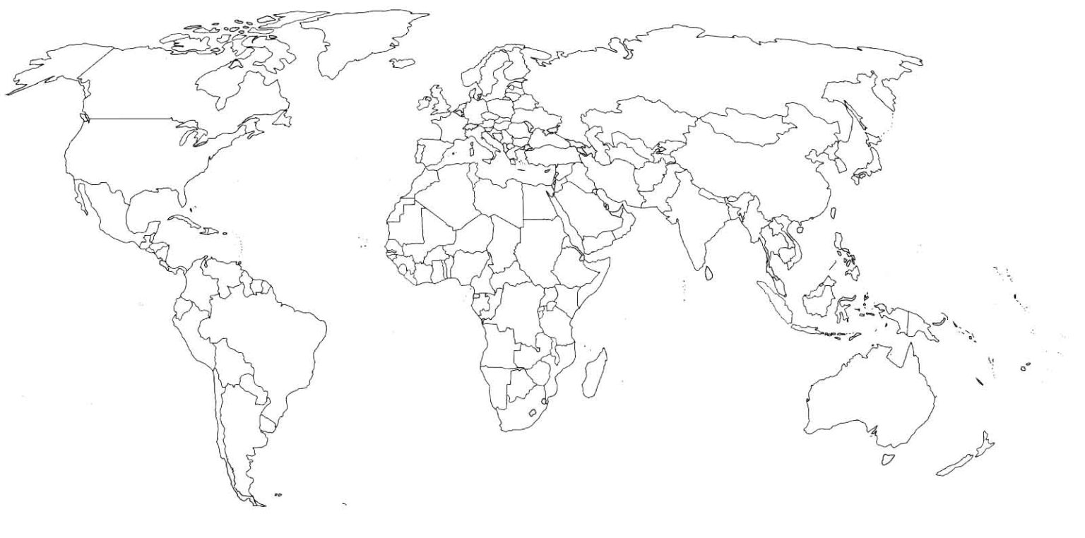 Mapa Mundi Em Branco - NAZAEDU