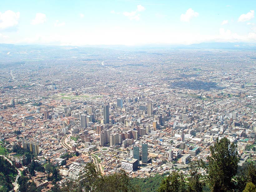 vista da capital da Colômbia do morro Montserrate