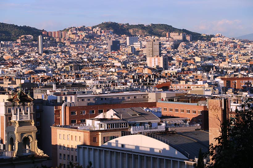 Vista incrível de Barcelona