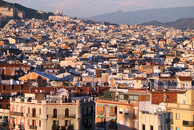 Vista incrível de Barcelona