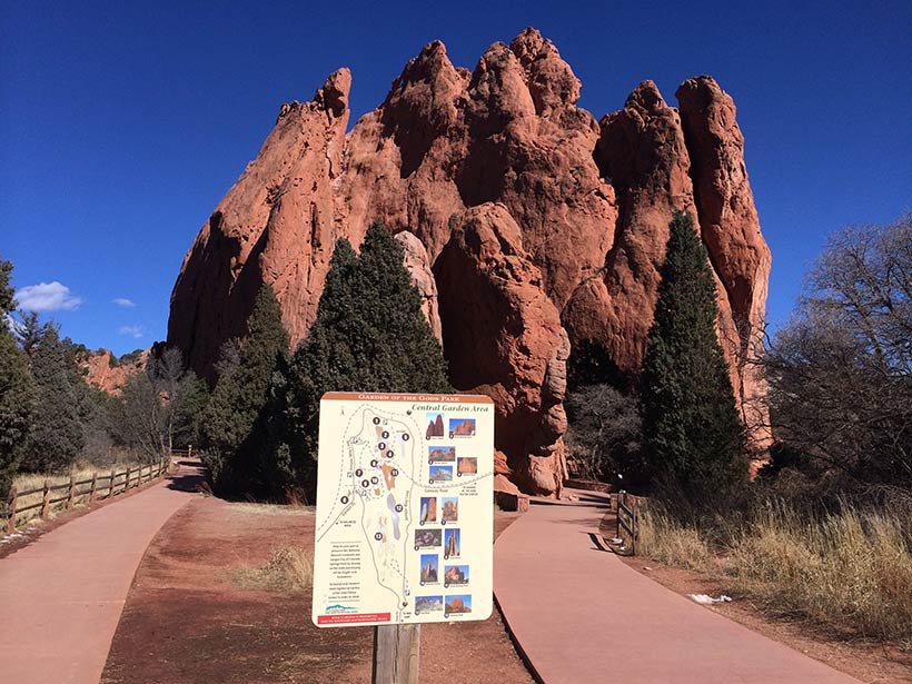 Sinalização no Garden of the Gods