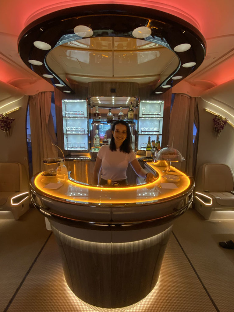 Bar do A380 da Emirates